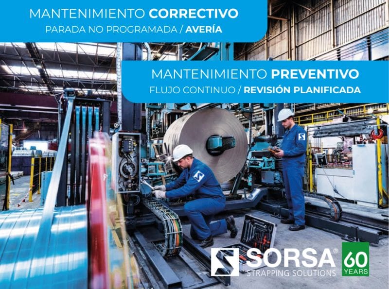 Mantenimiento preventivo en cabezal de flejadora industrial Sorsa